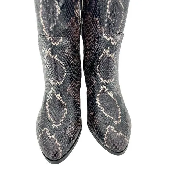 Vince Camuto Nestel Boots Snake Print Block Heel Knee High SZ 6 New