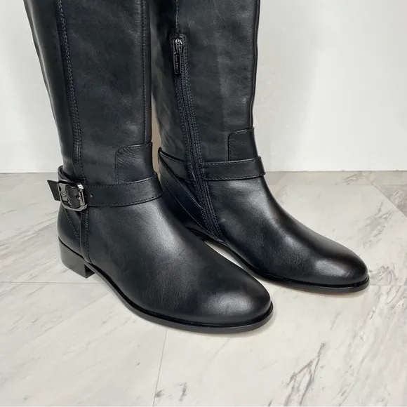 Vince Camuto Ovarlym Black Leather Tall Boot 7 1/2 M