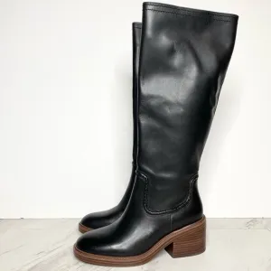 Vince Camuto Vuliann Black Leather Tall Boot 7 1/2 M