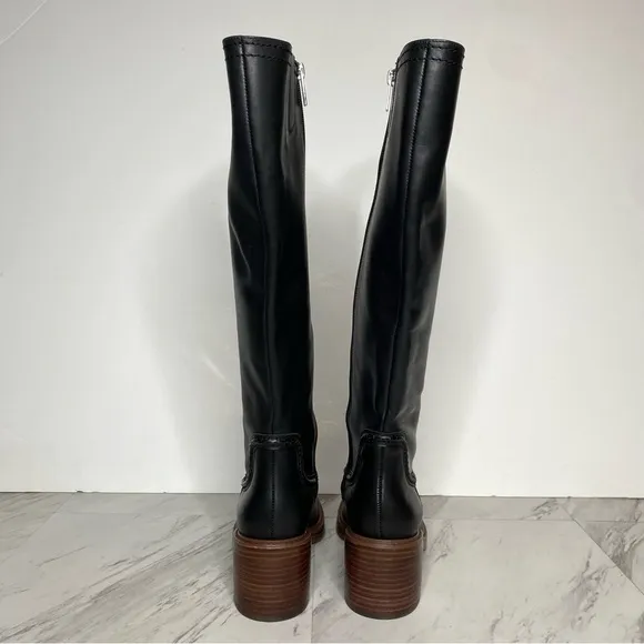 Vince Camuto Vuliann Black Leather Tall Boot 7 1/2 M