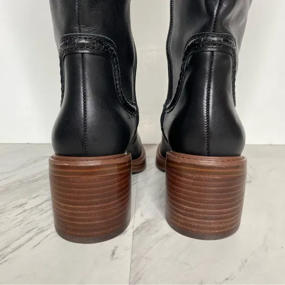Vince Camuto Vuliann Black Leather Tall Boot 7 1/2 M
