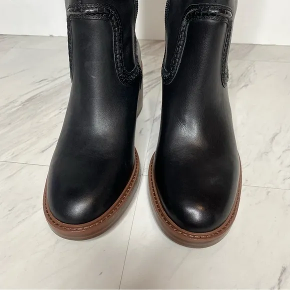 Vince Camuto Vuliann Black Leather Tall Boot 7 1/2 M