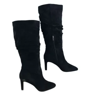 Vince Camuto Womens Suede VP-Larink Heeled Tall Boots Black Size 6.5 NWT