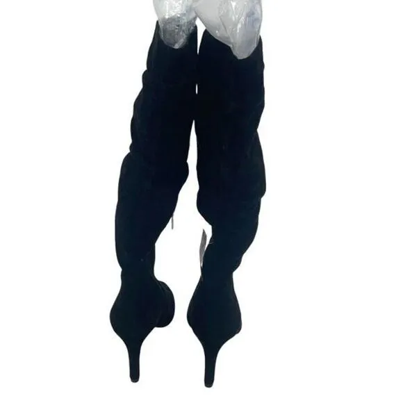 Vince Camuto Womens Suede VP-Larink Heeled Tall Boots Black Size 6.5 NWT