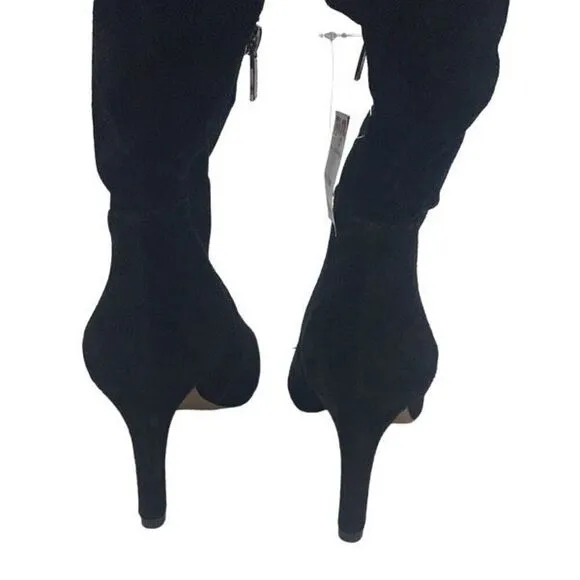 Vince Camuto Womens Suede VP-Larink Heeled Tall Boots Black Size 6.5 NWT