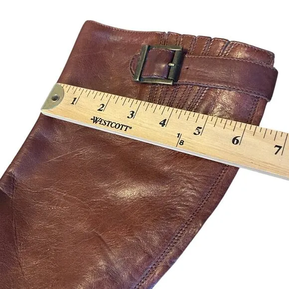 Vintage 70s Saks Fifth Avenue 6 Tall Leather Riding Boots Made in Italy Brown