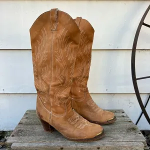 Vintage 80s Zodiac Tall Sueded Cowgirl Western Boots 9M