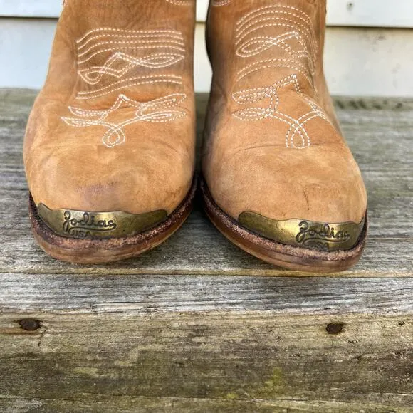 Vintage 80s Zodiac Tall Sueded Cowgirl Western Boots 9M