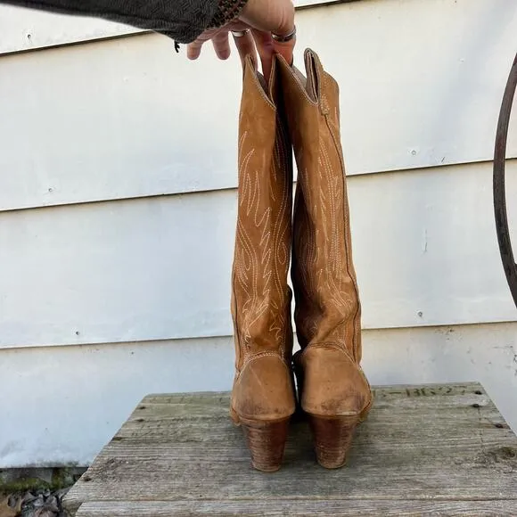 Vintage 80s Zodiac Tall Sueded Cowgirl Western Boots 9M