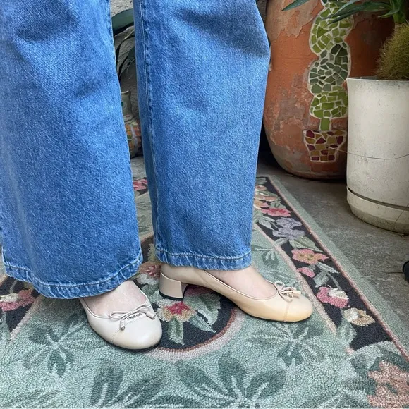 Vintage cream/silver Prada shoes