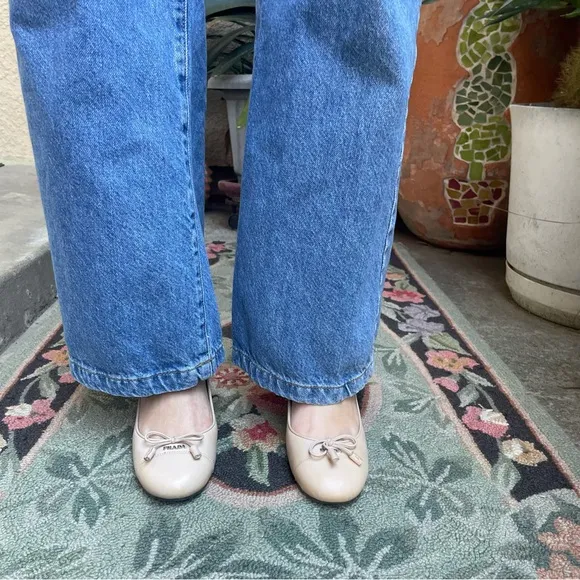 Vintage cream/silver Prada shoes