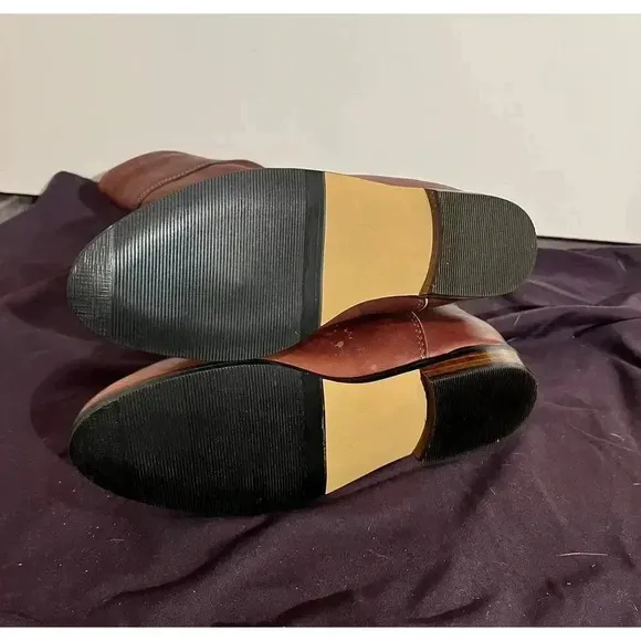 Vintage eddie bauer fleece lined tall leather boots, size 8