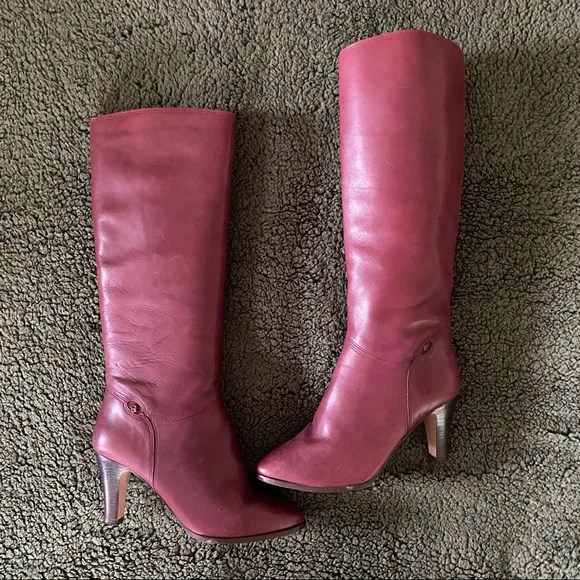 Vintage Etienne Aigner Burgundy Tall Boots Red