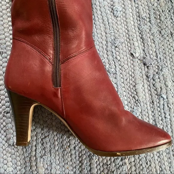 Vintage Etienne Aigner Burgundy Tall Boots Red