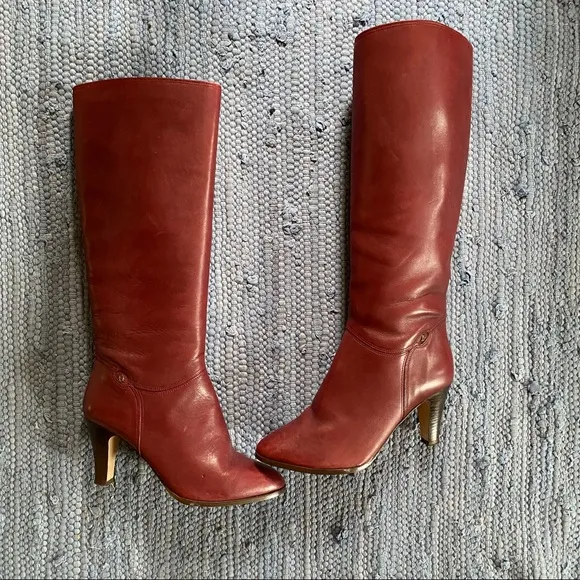 Vintage Etienne Aigner Burgundy Tall Boots Red