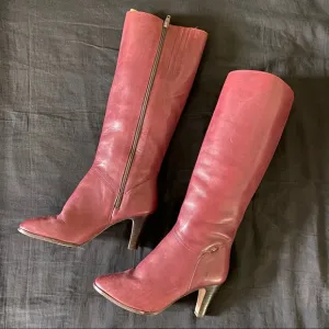 Vintage Etienne Aigner Burgundy Tall Boots Red