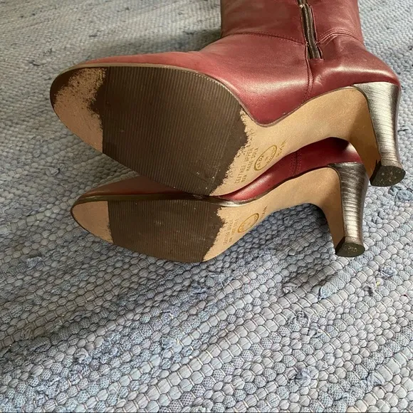 Vintage Etienne Aigner Burgundy Tall Boots Red