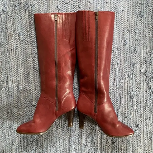 Vintage Etienne Aigner Burgundy Tall Boots Red