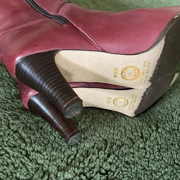Vintage Etienne Aigner Burgundy Tall Boots Red