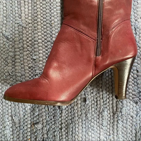 Vintage Etienne Aigner Burgundy Tall Boots Red
