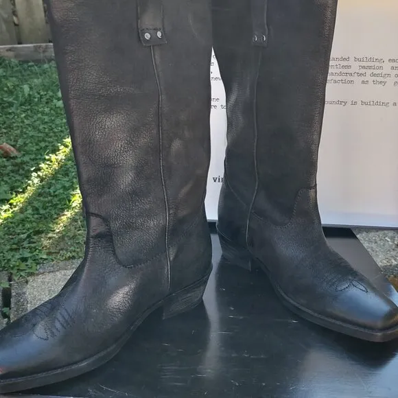 Vintage Foundry Co Aliza Tall Leather Black Boots