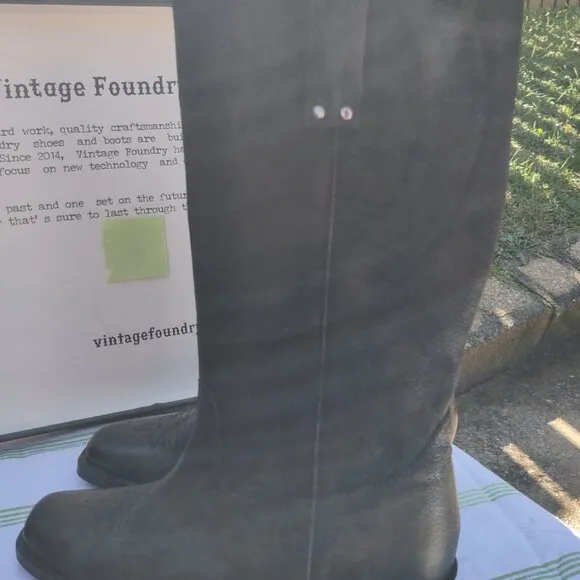 Vintage Foundry Co Aliza Tall Leather Black Boots