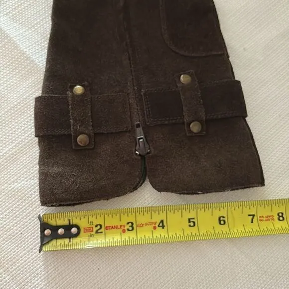 Vintage Kelly &amp; Katie Tall Brown Suede Leather Knee High Heel Boots Sz 9.5