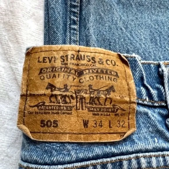 Vintage Levi's Orange Tab 505 Denim Jeans 34 x 32​​​​​​​​​​​​​​​