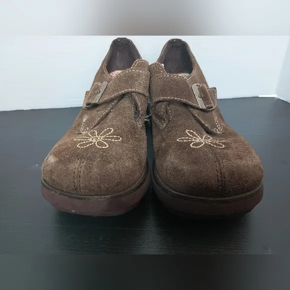 Vintage Lizzie McGuire Chunky Y2K Shoes Girls Size 1 Brown Embroidered RARE