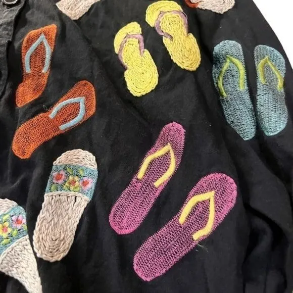 Vintage‎ Michael Simon Lite flip flop sandals light jacket size S