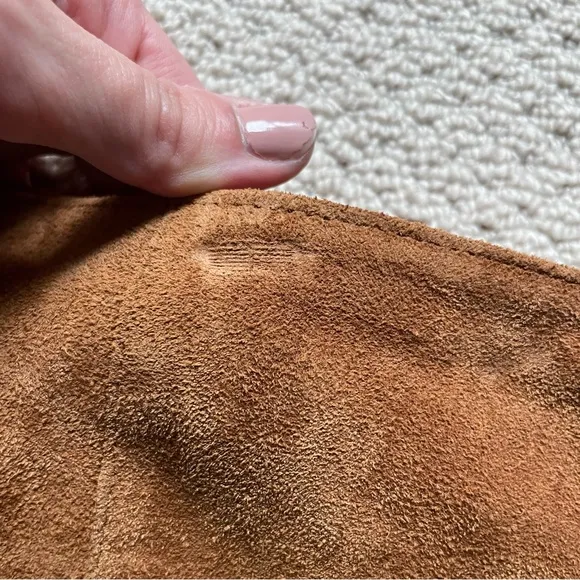 Vintage Old Navy Chestnut Brown Genuine Leather Suede Mini Skirt