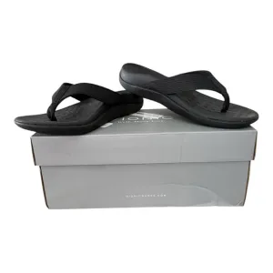 Vionic 44 Wave Webbing Black Toe Post Sandals Flip Flops