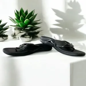 Vionic Melo Toe Post Sandals Black Women’s Size 12 Black Flip Flop Sandals