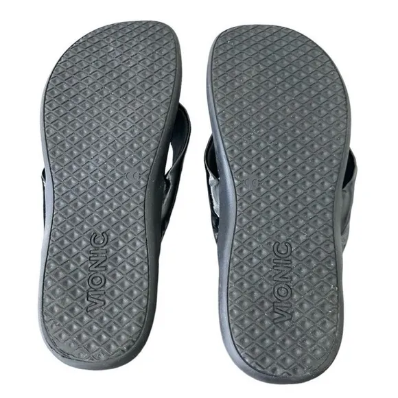Vionic Melo Toe Post Sandals Black Women’s Size 12 Black Flip Flop Sandals