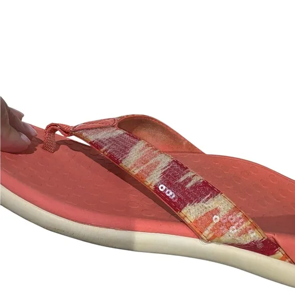 Vionic Orthaheel Tide Sequin MultiColor Flip Flops Thongs Sandals Size US 8