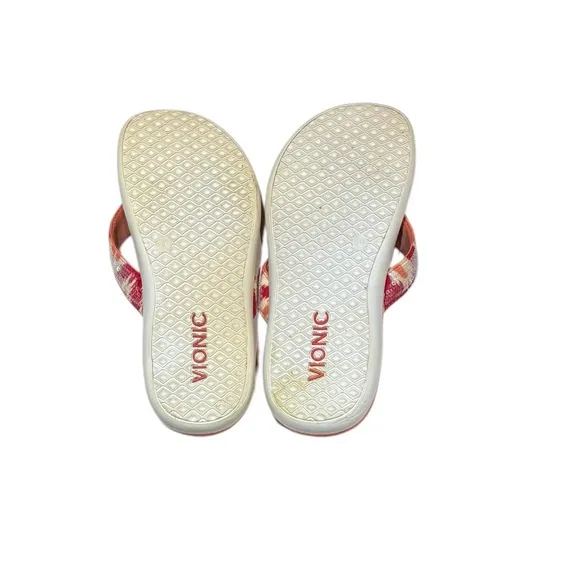 Vionic Orthaheel Tide Sequin MultiColor Flip Flops Thongs Sandals Size US 8