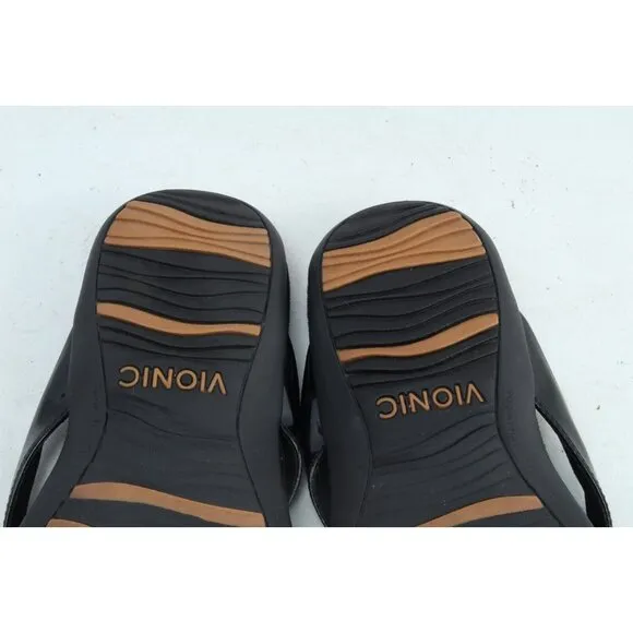 Vionic Rest Bella Black Thong Sandals Womens Sz 10 W WIDE  Flip Flops Shoes