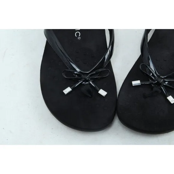 Vionic Rest Bella Black Thong Sandals Womens Sz 10 W WIDE  Flip Flops Shoes