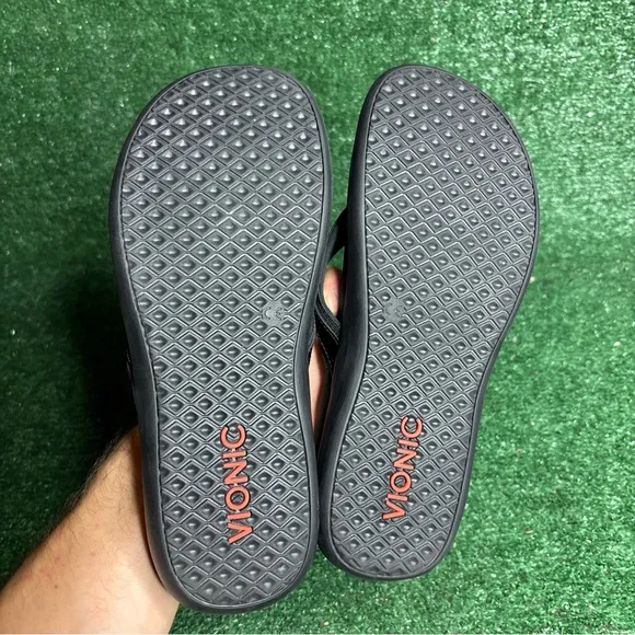 Vionic Tide Sandals Women's Size 9 Black Flip Flops - NEW
