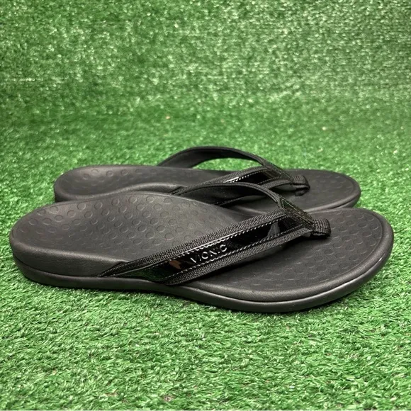 Vionic Tide Sandals Women's Size 9 Black Flip Flops - NEW