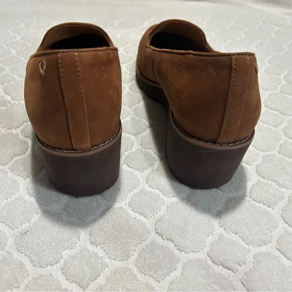 Vionic Willa Wedge Loafer Women’s Size 10. Toffee. Water Repellant Suede Upper