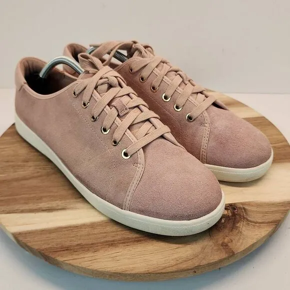 Vionic Womens Sunny Brinley Water-Resistant Suede Sneakers size 11 Pink/Rose