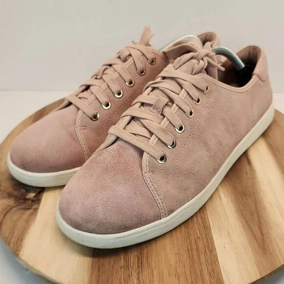 Vionic Womens Sunny Brinley Water-Resistant Suede Sneakers size 11 Pink/Rose
