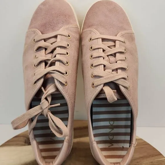 Vionic Womens Sunny Brinley Water-Resistant Suede Sneakers size 11 Pink/Rose
