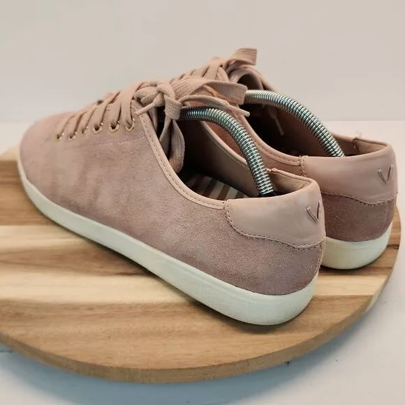 Vionic Womens Sunny Brinley Water-Resistant Suede Sneakers size 11 Pink/Rose