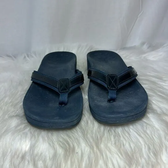 Vionic High Tide II Navy Thong Comfort Sandals Sz 10