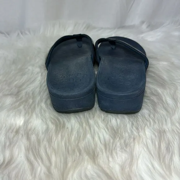 Vionic High Tide II Navy Thong Comfort Sandals Sz 10