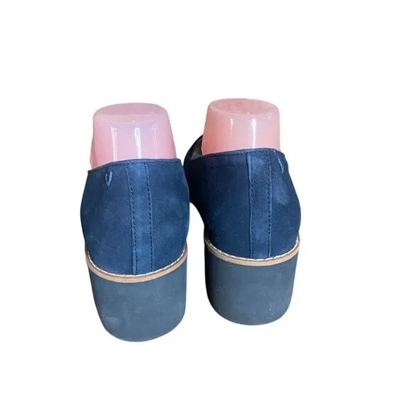 Vionic Willa Wedge Navy Blue Suede Water Repellent Slip On Loafer Shoes Sz 10