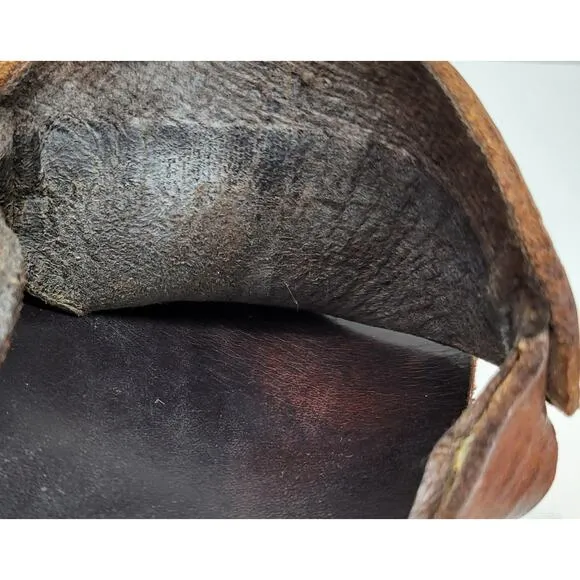VTG Calleen Cordero Leather Flip Flops Womens 11 Brown Thong Sandals Boho