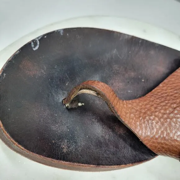 VTG Calleen Cordero Leather Flip Flops Womens 11 Brown Thong Sandals Boho